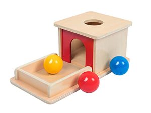 Adena Montessori Full Size Object Permanence Box with Tray Three Balls Montessori Toys for 6-12 Month Infant 1 Year Old Babies Toddlers