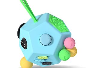Fidget Dodecagon –12-Side Fidget Cube Relieves Stress and Anxiety Anti Depression Cube for Children and Adults with ADHD ADD OCD Autism (B3 Blue Sky)