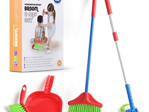Kids Cleaning Set 4 Piece - Toy Cleaning Set Includes Broom