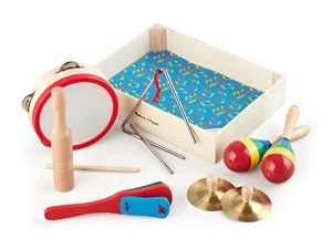 Melissa & Doug Band-in-a-Box Clap! Clang! Tap! - 10-Piece Musical Instrument Set - Kids Musical Instruments