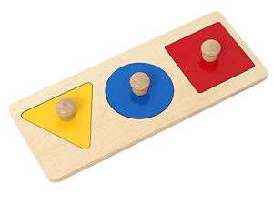 Montesoori Baby Toys Puzzles Colorful Multiple Shape Puzzles Toys for 6-12 Months 1 2 3 Years Old Toddlers (3 Pieces)