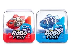 Robo Alive Robo Fish Series 2 (Red + Blue 2 Pack) by ZURU Robotic Swimming Fish Water Activated
