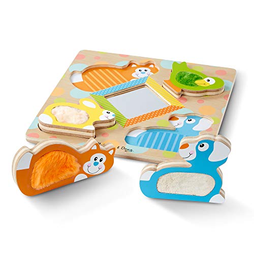 Melissa & Doug First Play Wooden Touch and Feel Puzzle Peek-a-Boo Pets With Mirror Melissa & Doug First Play Wooden Touch and Feel Puzzle Peek-a-Boo Pets With Mirror