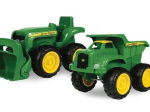 John Deere Sandbox Vehicle Set — Includes Dump Truck Toy and Tractor Toy with Loader — Girl and Boy Toys — Ages 18 Months and Up — 6 Inch — 2 Count