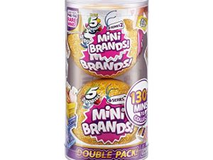 5 Surprise Mini Brands Series 2 by ZURU (2 Pack) Amazon Exclusive Mystery Real Miniature Brands Collectible Toy Capsule - Gold (2 Pack PVC Tube Packaging)