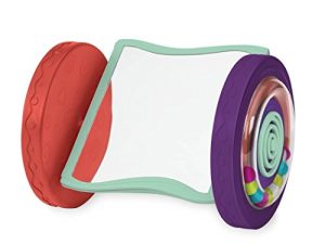 B. Baby – Baby Activity Mirror – Roly-Poly Mirror for Tummy Time – Colorful & Sensory Wheels – Crawling Toy for Newborns
