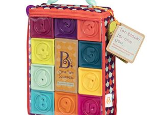 B. toys by Battat Baby Blocks – Stacking & Building Toys for Babies – 10 Soft Blocks for Learning Numbers