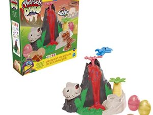 Play-Doh Slime Dino Crew Lava Bones Island Volcano Playset with HydroGlitz Eggs and Mix-ins