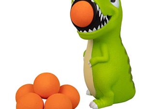 Hog Wild T-Rex Dinosaur Popper Toy - Pop Foam Balls Up to 20 Feet - 6 Balls Included - Age 4+