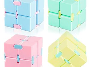 Infinity Cube Sensory Toy 4 Pack Puzzle Cube Toy for Kids Adult Stress Anxiety Relief Magic Puzzle Flip Toy for ADHD Finger Cube Preschool Toy and Office Desk Gadget Gift for Killing Time