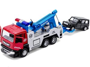 haomsj Toy Tow Truck Pull Back Toy Cars Miniature Carrier Truck Toy for Boys and Girls