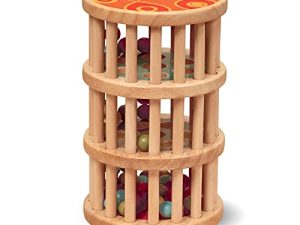 B. toys by Battat B. A-Maze Rain Rush Dexterity Toy – Classic Baby Rainmaker Toy – Development Natural Wooden Toys for Toddlers