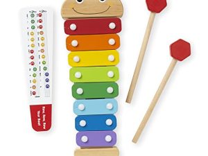 Melissa & Doug Caterpillar Xylophone Musical Toy With Wooden Mallets 15.25" x 6.5" x 1.5 - Kids Xylophone
