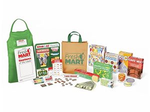 Melissa & Doug Fresh Mart Grocery Store Play Food and Role Play Companion Set - Kids Grocery Store Pretend Play