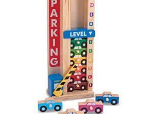Melissa & Doug Stack & Count Wooden Parking Garage With 10 Cars