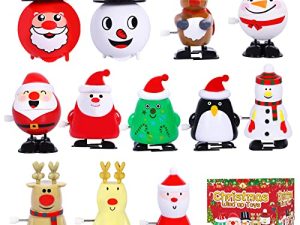 Max Fun 12pcs Christmas Wind Up Toys Stocking Stuffers for Kids Christmas Party Favors Bulk Christmas Goody Bag Filler