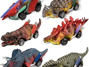 Dinosaur Toys for Kids Toys - 6 Pull Back Toy Cars | Kids Dinosaur Toys | Dinosaur Toy Vehicle Playsets | Dinosaur Toys for Kids 3-5 | Dinosaur Toys for Kids 5-7 | Dino Toys Kid Toys Toddler Boy Toys