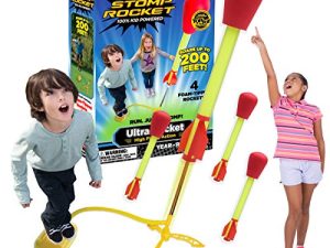 Original Stomp Rocket - Ultra Rocket Launcher for Kids - Soars 200 Feet - 4 High Flying Rockets and Adjustable Launcher - Fun Outdoor Toy and Gift for Boys or Girls Age 5+ Years Old