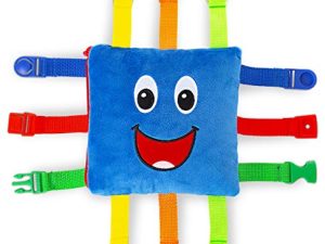 Buckle Toy - Boomer Square - Learning Activity Toddler Plane Travel Essential Toy - Develop Motor Skills and Problem Solving