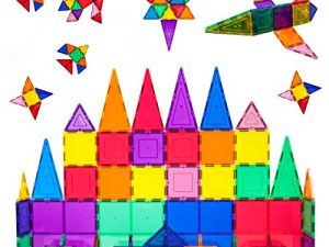 PicassoTiles 60 Piece Set 60pcs Magnet Building Tiles Clear Magnetic 3D Building Blocks Construction Playboards - Creativity beyond Imagination