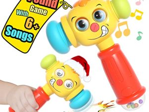 Baby Toys for 1 Year Old Boy Girl Gifts - Baby Toys 12-18 Months - Lights Musical Baby Hammer Toy for 12 Months up Infant Toys with Funny Changeable Eyes - Toddler Toys Age 1-2
