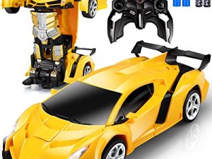 Remote Control Car Toys - Transforming RC Cars for Kids & Boys Toys - One Button Transformation and 360 Degree Rotating Drifting - Gifts for Boys and Girls