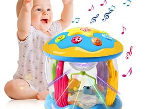 Furktem Baby Toys 6 to 12 Months Ocean Rotating Projector - Early Education Infant Toys 12-18 Months Pacify Music/Light Kids Toddler Toys for 1 2 3 Year Old Boys Girls Birthday
