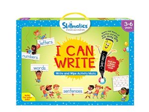 Skillmatics Educational Game : I Can Write | Reusable Activity Mats with 2 Dry Erase Markers | Gifts & Preschool Learning for Ages 3-6