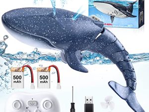 2022 New Pool Toys Remote Control Whale Shark Toys RC Boat Water Toys for Kids Age 8-12 Remote Control Boat Outdoor Toys for 6+ Year Old Boys & Girls (2 x Batteries)