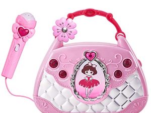 Conomus Kids Microphone for 3 Year Old Girls Birthday Gift Portable Karaoke Player Pink Toys for 2 + Year Old Girls
