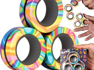 BunMo Fidget Toys - Magnetic Fidget Rings Fidget Toy. The Fidget Ring Spins