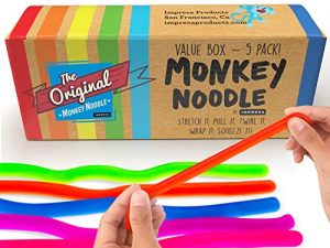 Impresa Products 5-Pack of Original Stretchy String Fidget / Sensory Toys (BPA/Phthalate/Latex-Free) - Stretches from 10 Inches to 8 Feet!