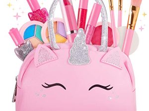 Kids Real Makeup Kit for Little Girls: with Pink Unicorn Bag - Real