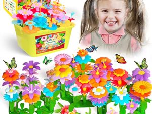 waykito Flower Garden Building Toys Set for Girls(150 Pcs with Storage Box)