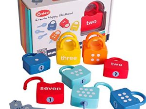 Dinhon Kids Learning Locks with Keys Numbers Matching & Counting Montessori Educational Toys for Ages 3 yrs+ Boys and Girls Preschool Games Gifts