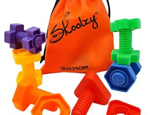 Skoolzy Jumbo Nuts and Bolts Toddler Toys Montessori Toys Building Stocking Stuffers for Toddlers Boys