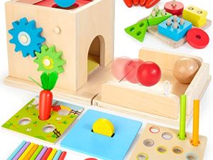 JUSTWOOD Montessori Toys for 1 2 3 Years Old Kids