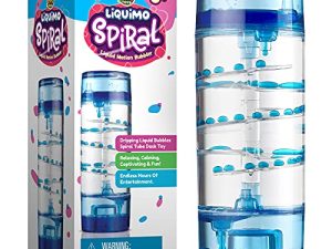 YoYa Toys Liquimo Spiral Liquid Motion Bubbler Timer for Kids - Bubble Drop Hourglass - Fidget Sensory Toys for Autistic Children Activity - Office Desk Top Accessories