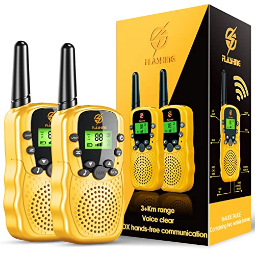 Walkie Talkies for Kids 2 Pack: Educational Toys for 3-12 Year Old Boys Girls Kids Christmas Birthday Gifts Stocking Stuffers Long Range Kids Camping Outdoors Boys Girls Gifts Toys Age 3-12 Yellow Walkie Talkies for Kids 2 Pack: Educational Toys for 3-12 Year Old Boys Girls Kids Christmas Birthday Gifts Stocking Stuffers Long Range Kids Camping Outdoors Boys Girls Gifts Toys Age 3-12 Yellow