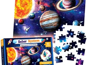 Solar System Space Kids Puzzles - 80 pcs - Large Jigsaw Floor Puzzles for Kids Ages 4-8