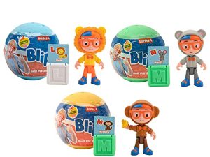 Blippi Ball Pit Surprise 3 Pack Bundle Learn Animals and Letters Toy Figures for Children and Toddlers