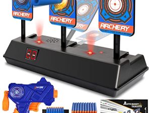 KKONES Electric Scoring Auto Reset Shooting Digital Target with Foam Dart Toy Gun for Nerf Guns Shooting Target