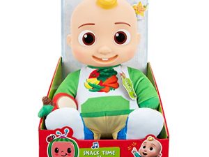 CoComelon Snack Time JJ Plush Doll - Features JJ Doll with Red Apple Plush - Plays Sounds