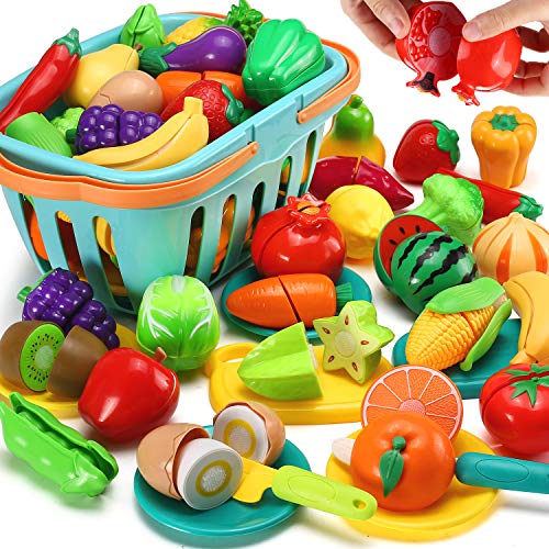 70 PCS Cutting Play Food Toy for Kids Kitchen 70 PCS Cutting Play Food Toy for Kids Kitchen