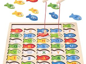 Wooden Magnetic Fishing Game for Toddlers
