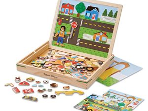 Melissa & Doug Wooden Magnetic Matching Picture Game With 119 Magnets and Scene Cards