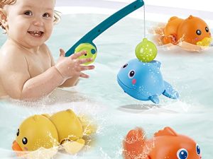 DWI Dowellin Bath Toys Magnetic Fishing Games Baby Bath Toys