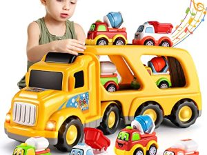TEMI Construction Truck Toys for 3 4 5 6 Year Old Boys