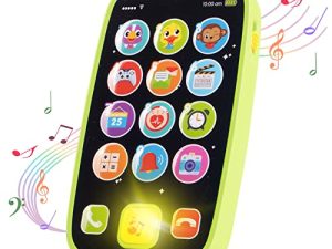 HISTOYE Baby Toy Phone for 1 2 Year Old Boy Girl Fake Phone Toys with Music Baby Cell Phone Toys 6 to 12 Months Light Up Play Phone for Babies Kids Toddlers Educational Learning Toys Gifts