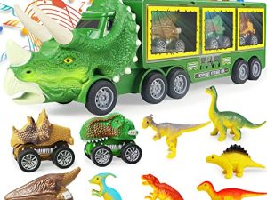 Dinosaur Toy Truck for Kids 3-7 with Flashing Lights